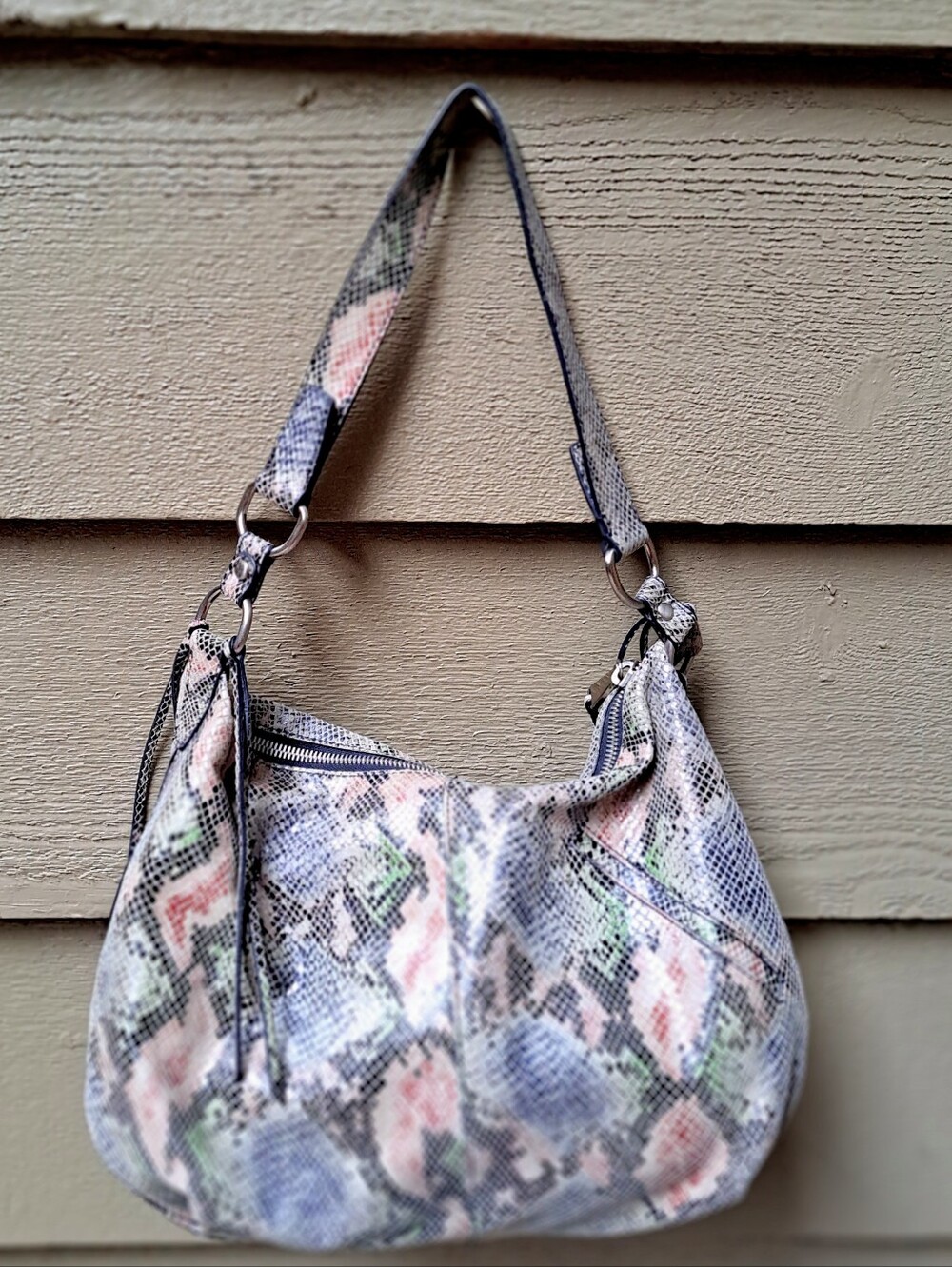 Hobo LENNOX Snake Print Leather Shoulder Bag